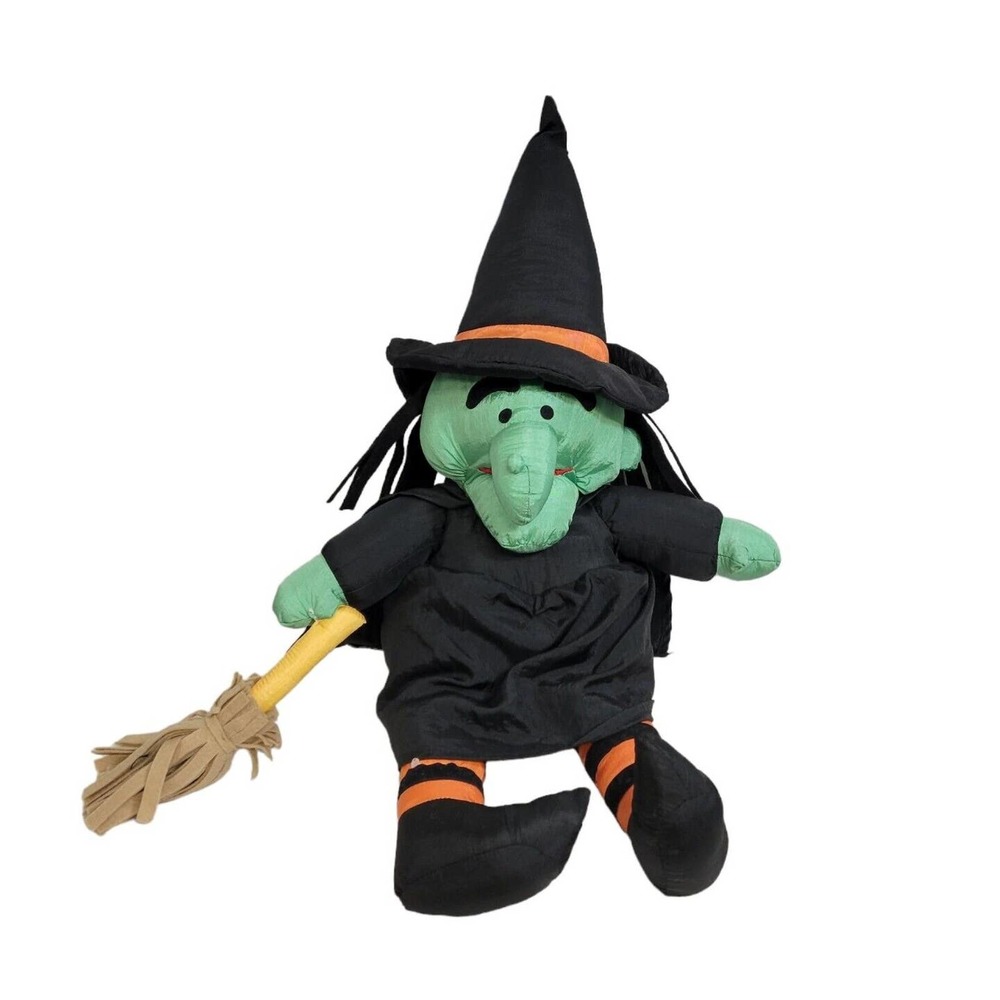 Vtg International Silver Co Halloween Witch Nylon Parachute 22" Stuffed Plush